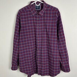Charles Tyrwhitt Purple Plaid Collared Shirt Mens XL Button Down Long Sleeve Top